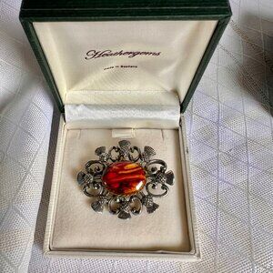 Vintage Heathergems Brooch Pin, Scottish Jewelry, Celtic Jewelry, VTG Brooch
